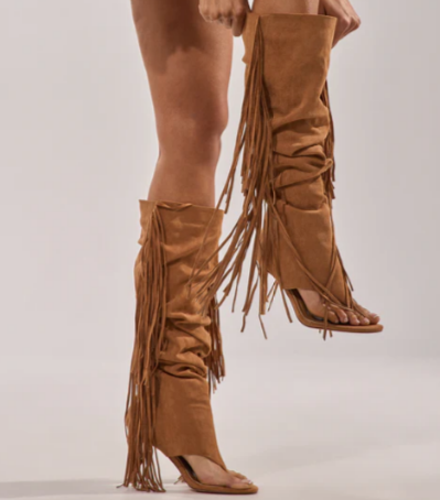 Dancing Fringe Sandals Boots