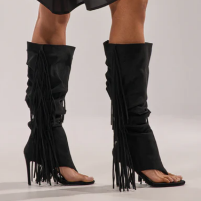 Dancing Fringe Sandals Boots