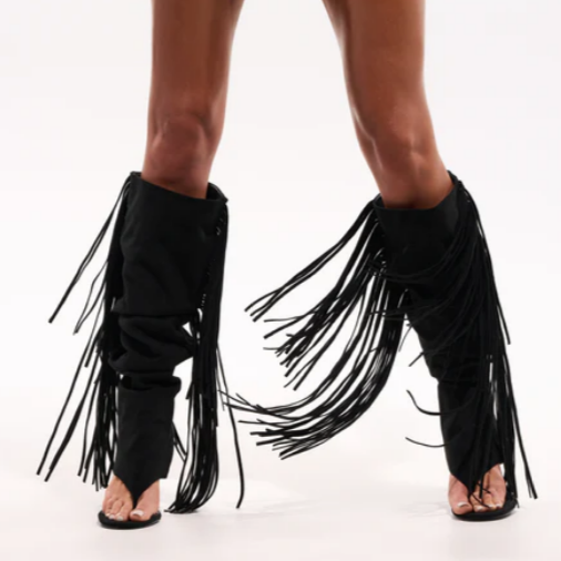 Dancing Fringe Sandals Boots