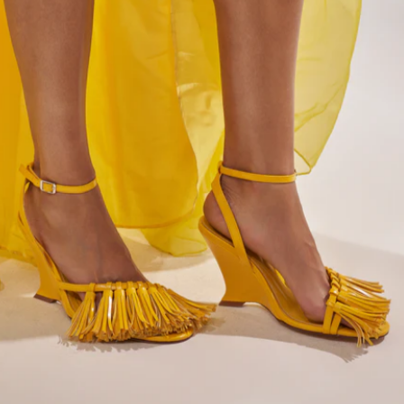 Party-ready Fringe Wedge Sandals