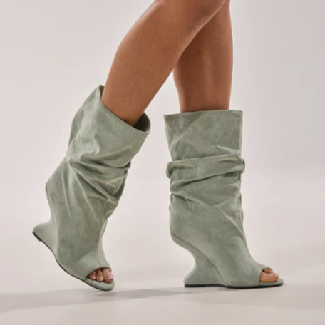 Slouchy Wedge Boots