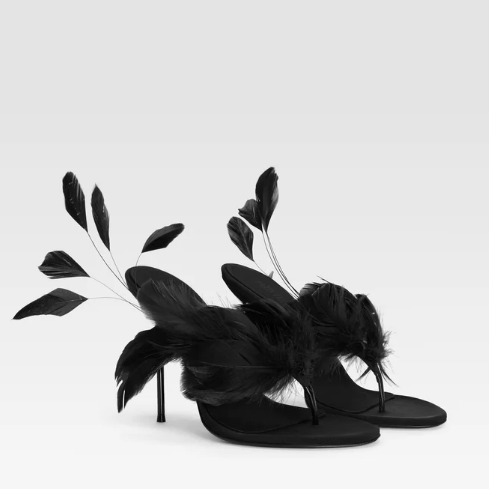 Elegant Feather Mules