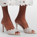 Lace Pointed Mule Shoes