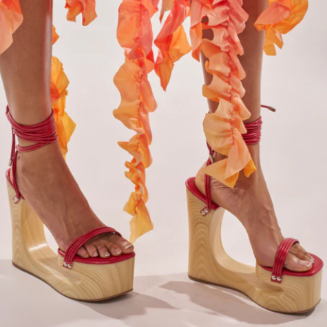 Statement-making Platform Wedge Sandals
