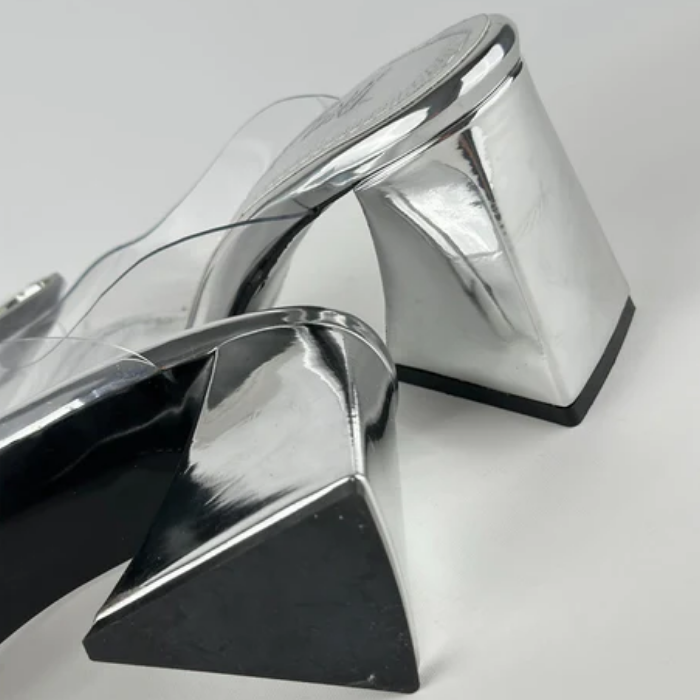 Summer Chic Silver Mules