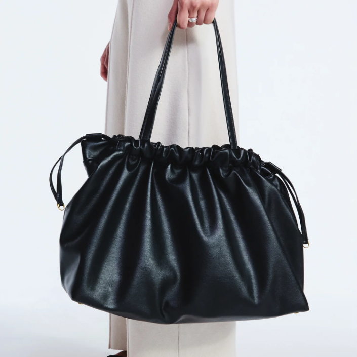 Faux Leather Oversized Tote Bag