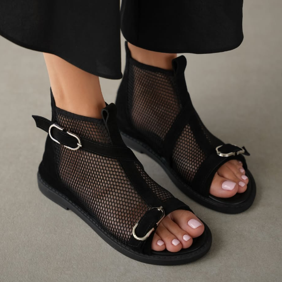 Breathable Open-toe Mesh Flat Sandals