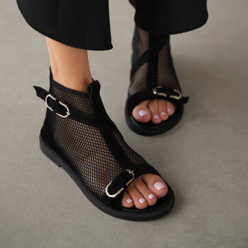 Breathable Open-toe Mesh Flat Sandals