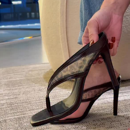 Elegant High-heeled Mesh Mule