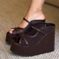 Robust Wedge Platform Mesh Sandals
