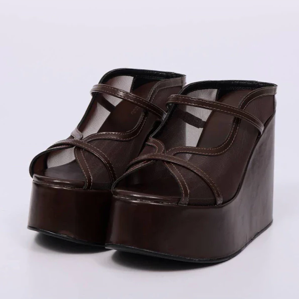 Robust Wedge Platform Mesh Sandals