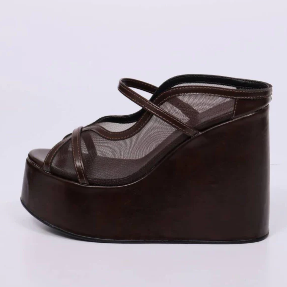 Robust Wedge Platform Mesh Sandals