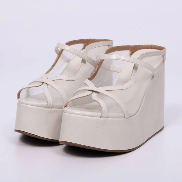Robust Wedge Platform Mesh Sandals