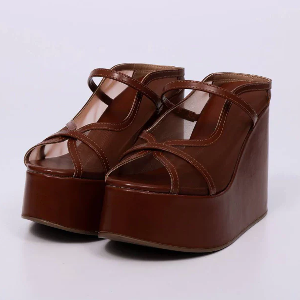 Robust Wedge Platform Mesh Sandals