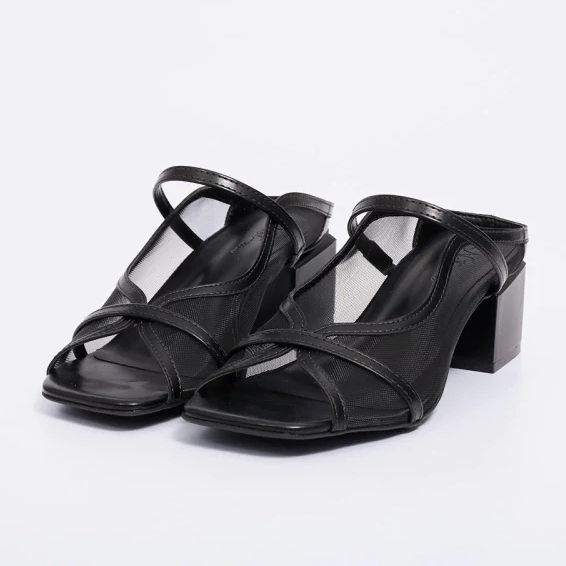 Elegant Mesh Slingback Heel Sandals