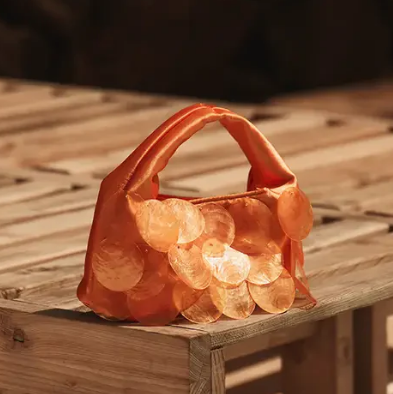 Orange Shell Summer Handbag