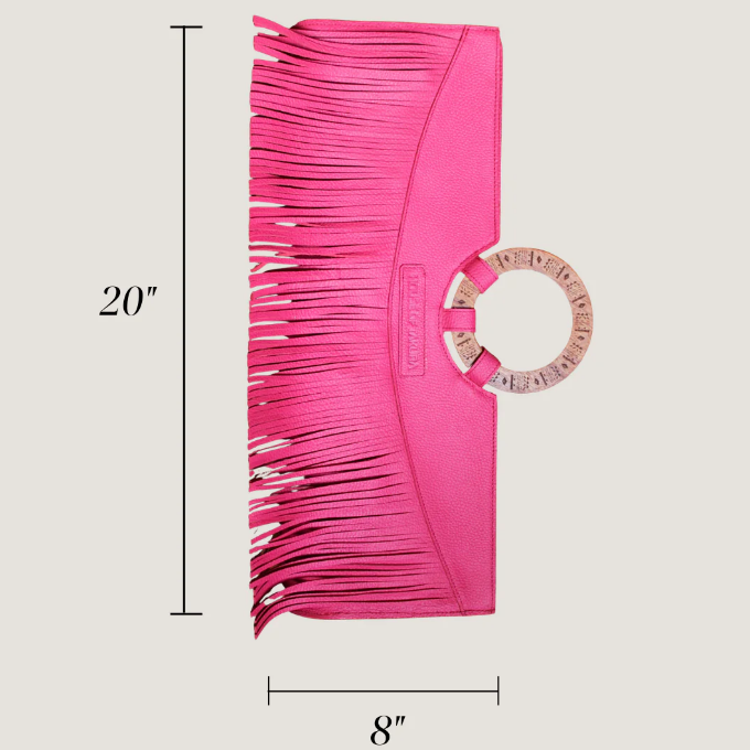 Fringed Solid Clutch