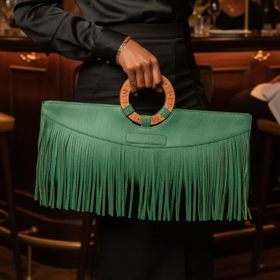 Fringed Solid Clutch