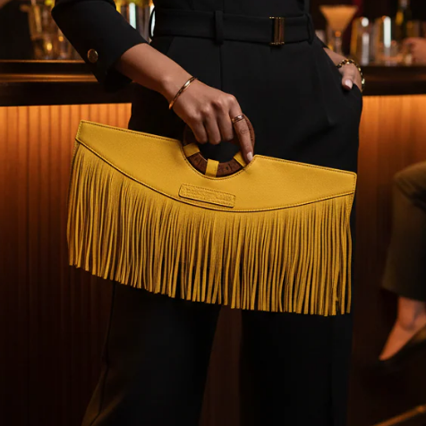 Fringed Solid Clutch
