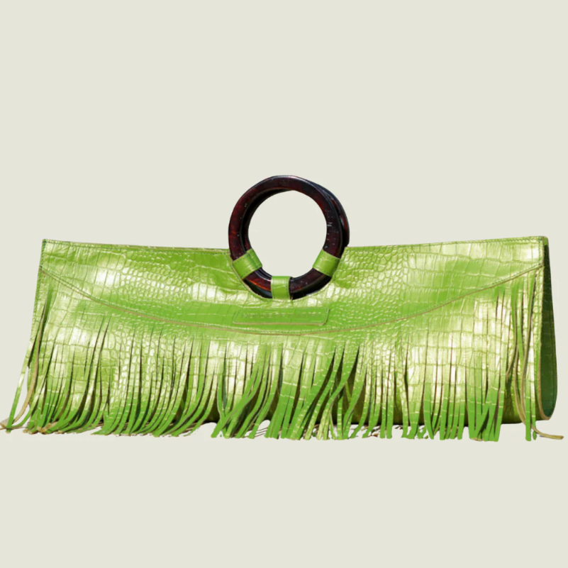 Fringed Solid Clutch