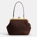 Straw Summer Time Kisslock Frame Bag