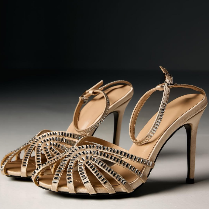 Dazzle Summer Shell Heeled Sandals