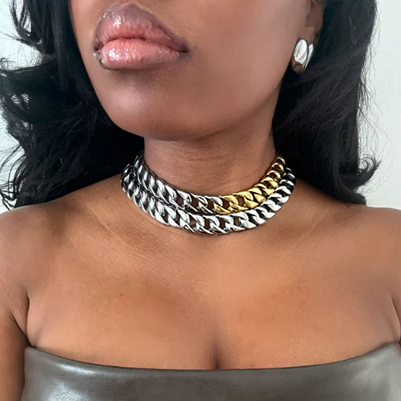 Hip-pop Girl Necklace&Bracelet