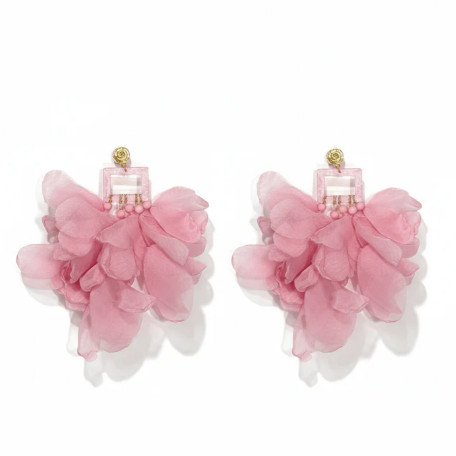 Fab Flower Pleated Earrings