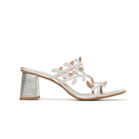 Thick-Heeled Leaf Sandals