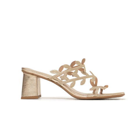 Thick-Heeled Leaf Sandals