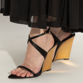 Dazzle Gold Wedge Sandals