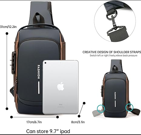 Anti Theft Password Lock Crossbody Bag