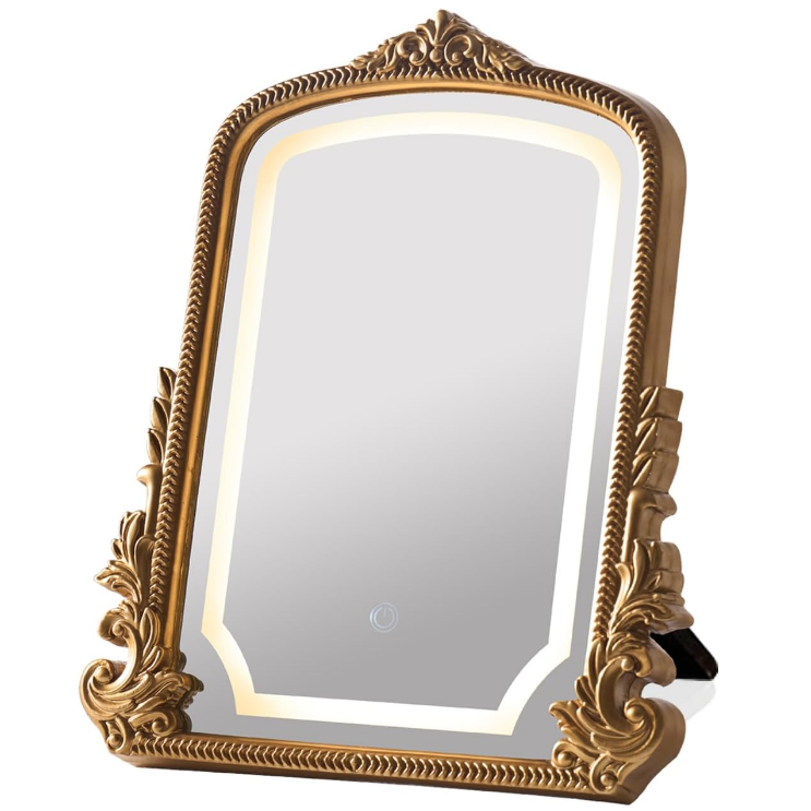 Vintage Vanity Mirror with Three-Color Lighting