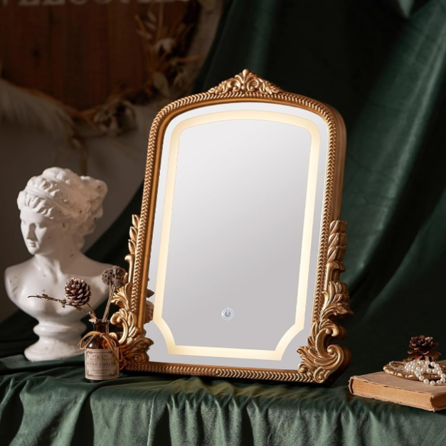 Vintage Vanity Mirror with Three-Color Lighting