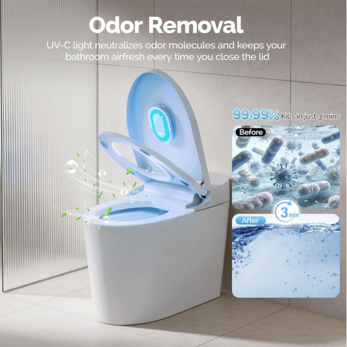 Motion Activated Smart Toilet UV-C Sanitizing &Odor-Control System