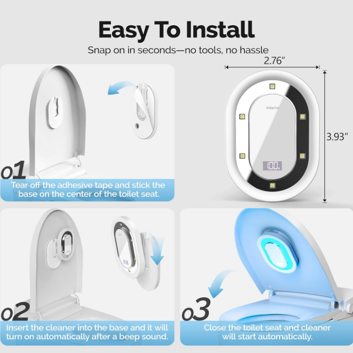 Motion Activated Smart Toilet UV-C Sanitizing &Odor-Control System