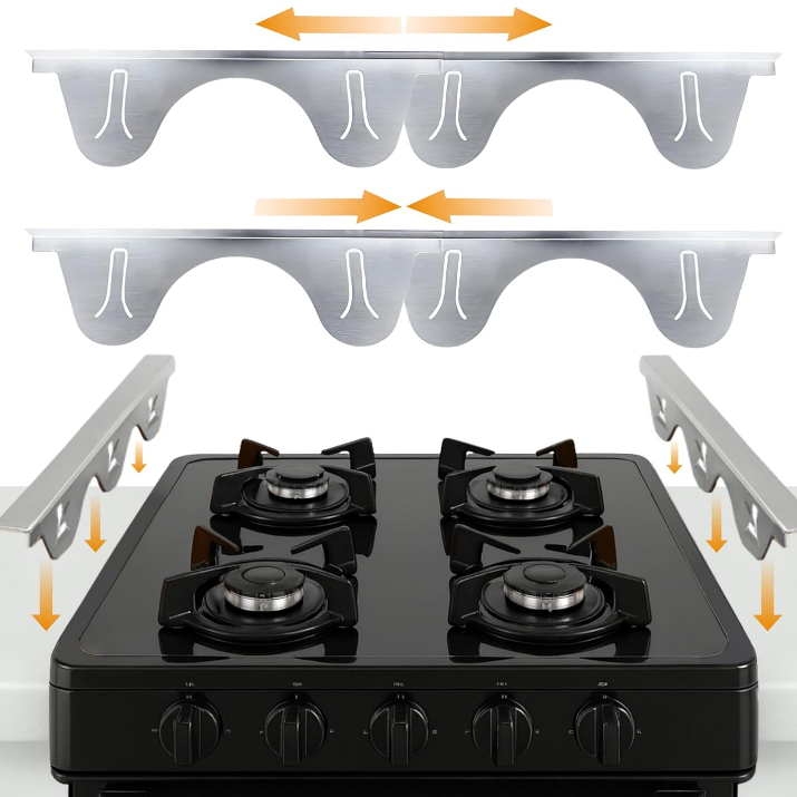 Adjustable Stainless Steel Stove Gap Covers (2 Pack)