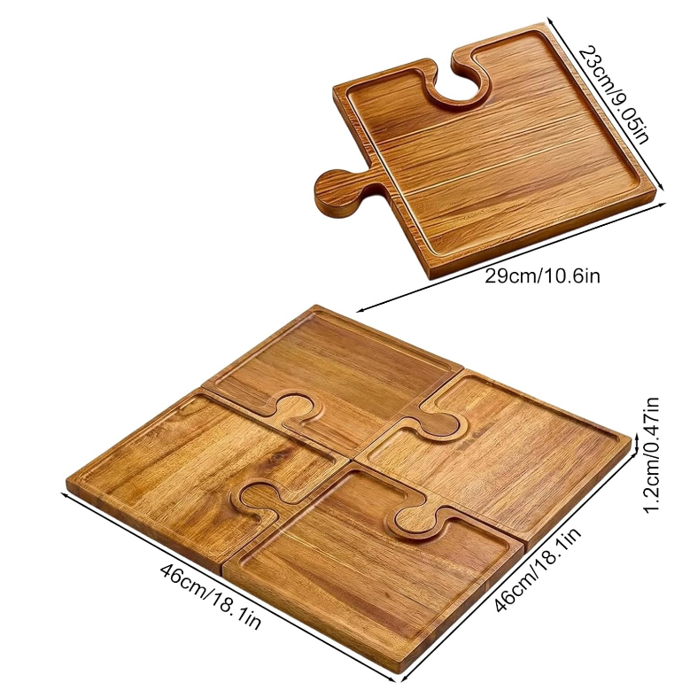 Wooden Charcuterie Board - Cheese Tray Set | 4 piezas