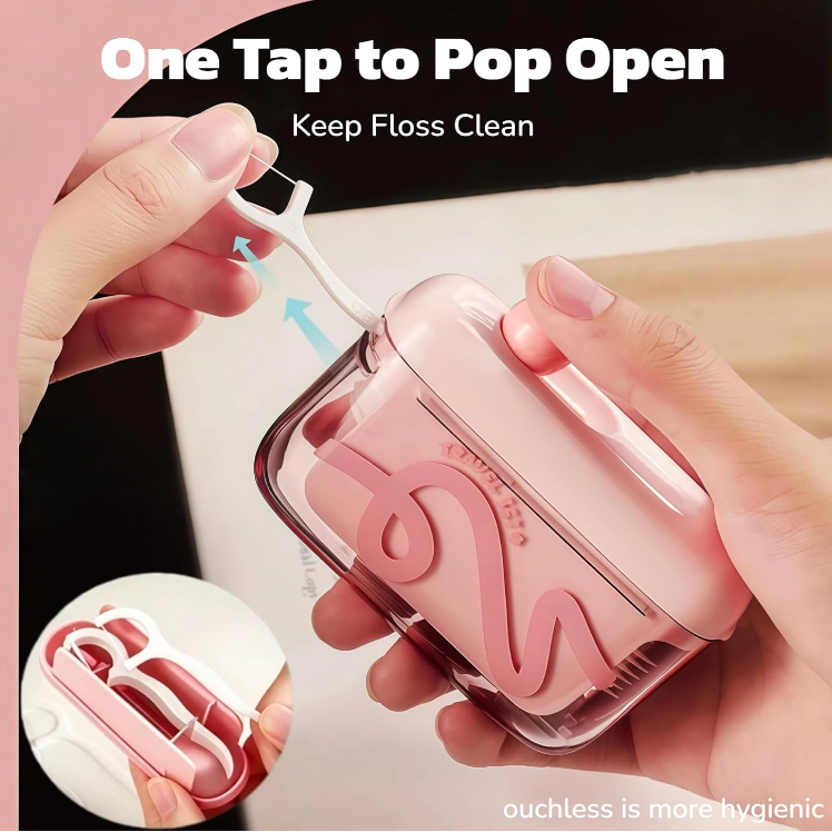 Automatic Pop-up Portable Floss Dispenser With 10 Pcs Dental Floss