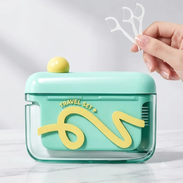 Automatic Pop-up Portable Floss Dispenser With 10 Pcs Dental Floss