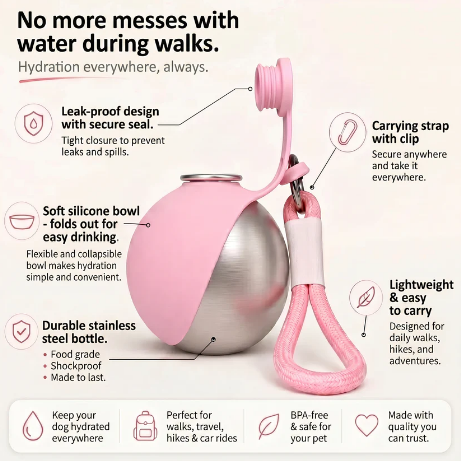 2-in-1 Portable Dog Water Bottle
