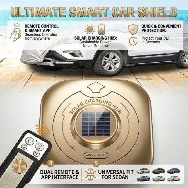 Solar Charging Smart Remote Control Automatic Car Cover