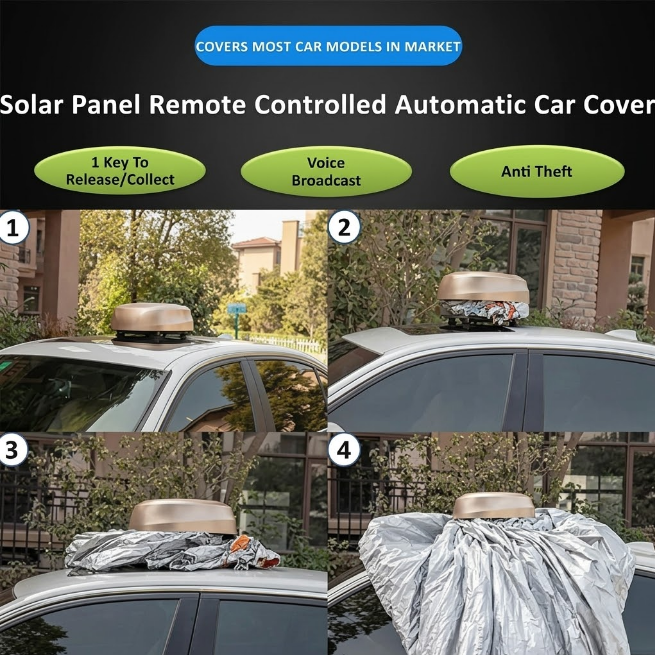 Solar Charging Smart Remote Control Automatic Car Cover