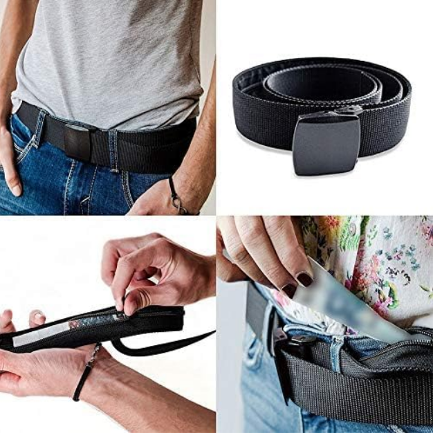 Anti-Theft Money Belt with Secret Hidden Zipper