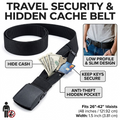 Anti-Theft Money Belt with Secret Hidden Zipper