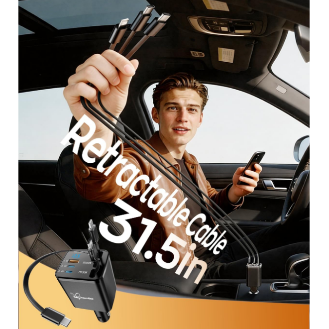 Super Fast Retractable Car Charger
