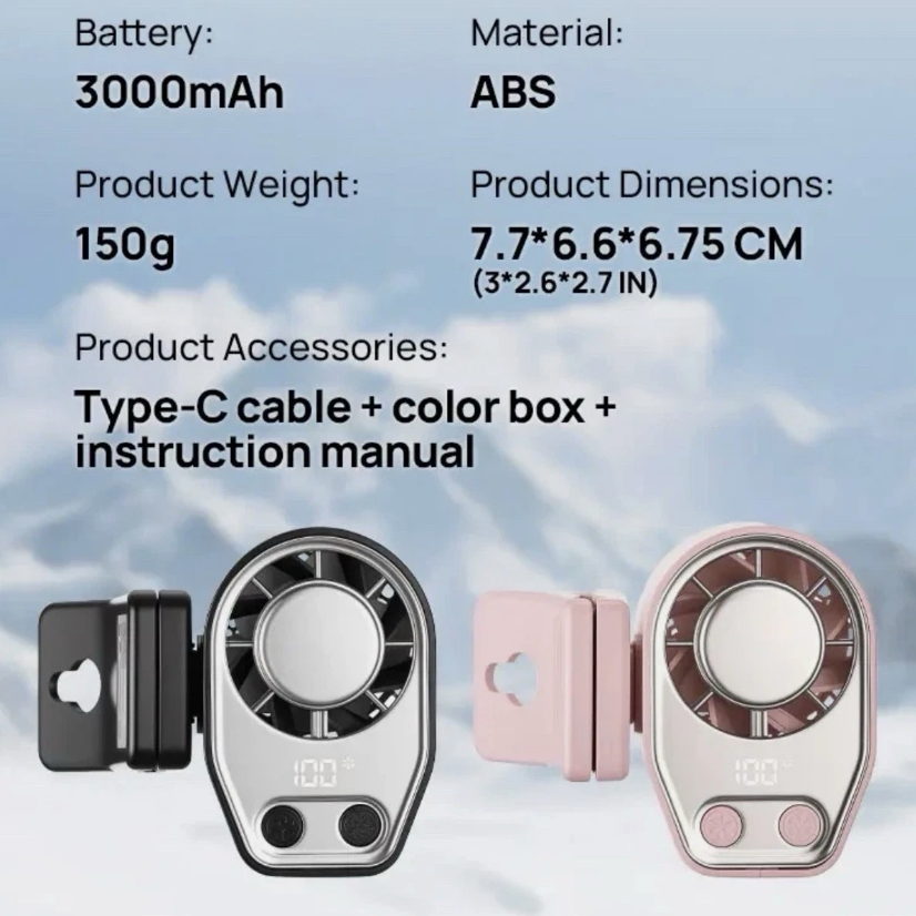 Adjustable Speeds 360° Rotation Portable Clip-on Car Fan
