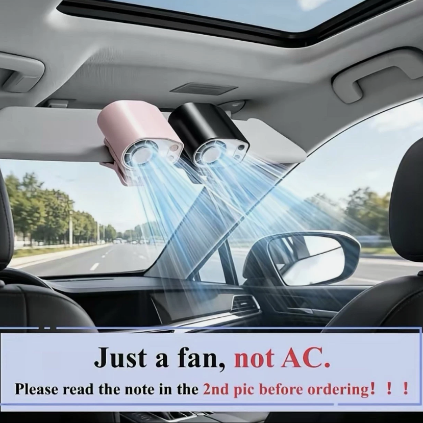 Adjustable Speeds 360° Rotation Portable Clip-on Car Fan