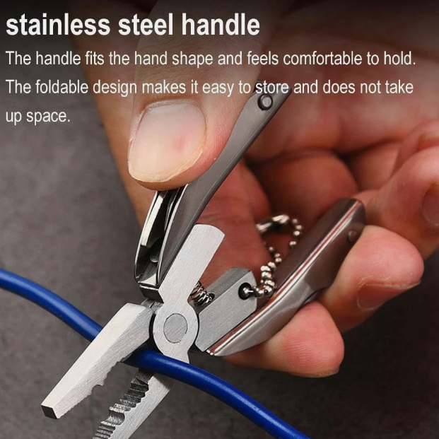 7-in-1 Micro Pocket Stainless Steel Foldable Multitool with Screwdrivers