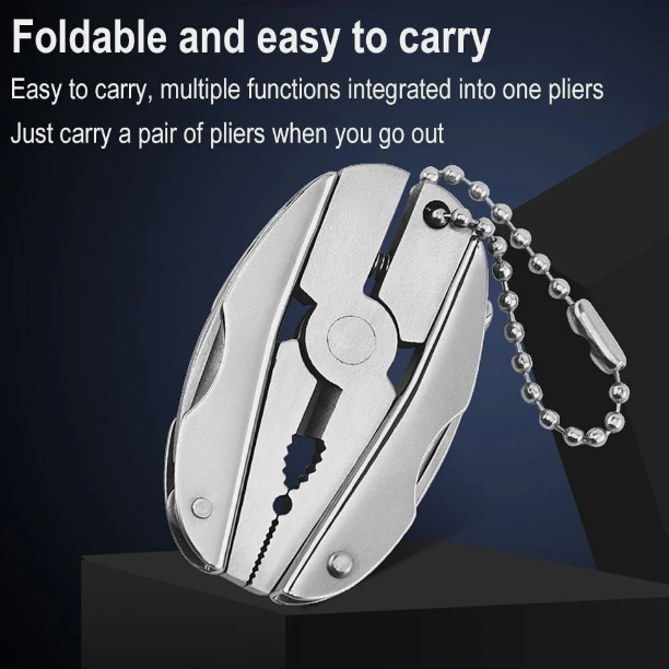 7-in-1 Micro Pocket Stainless Steel Foldable Multitool with Screwdrivers